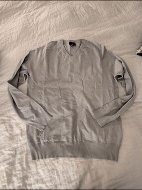 AG Adriano Goldschmied Green Label Gray VNeck Knit Sweater Mens Size Medium NWOT